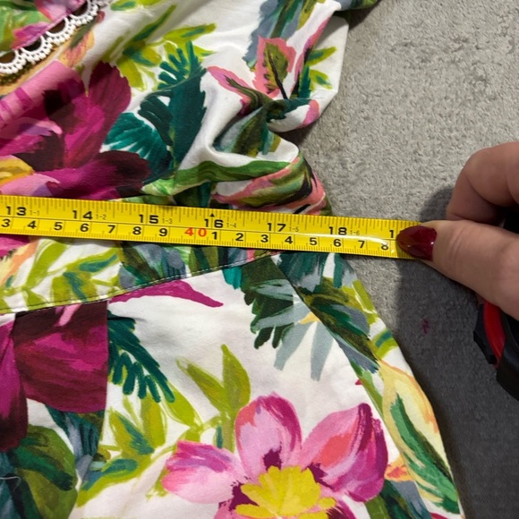 Farm Rio Off-White Painted Flowers Romper - Picture 9 of 11